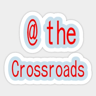 At the Crossroads illustration in Light Blue Background Sticker